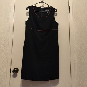 Elegant Black Mini Dress with Red Accents